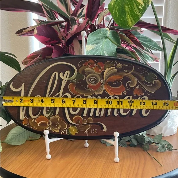 🚨SOLD ELSEWHERE🚨Velkommen “Welcome” Vintage Norse Folk Art Sign EUC - Picture 5 of 7